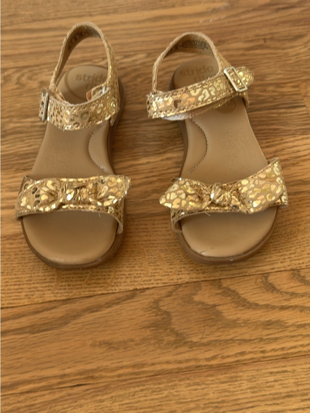 Stride Rite Metallic Gold Bow Sandals for Kids